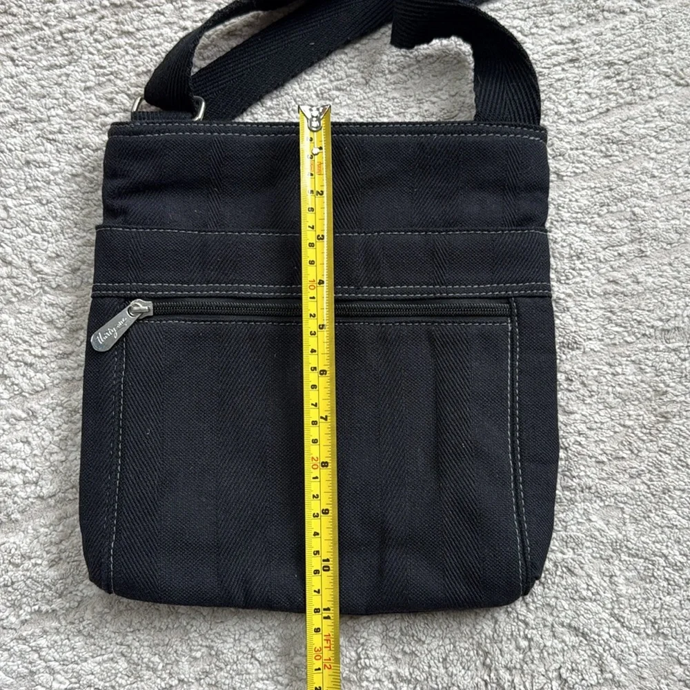 *Gently Used* Thirty-One Rich Black Canvas Adjustable Crossbody Shoulder Purse